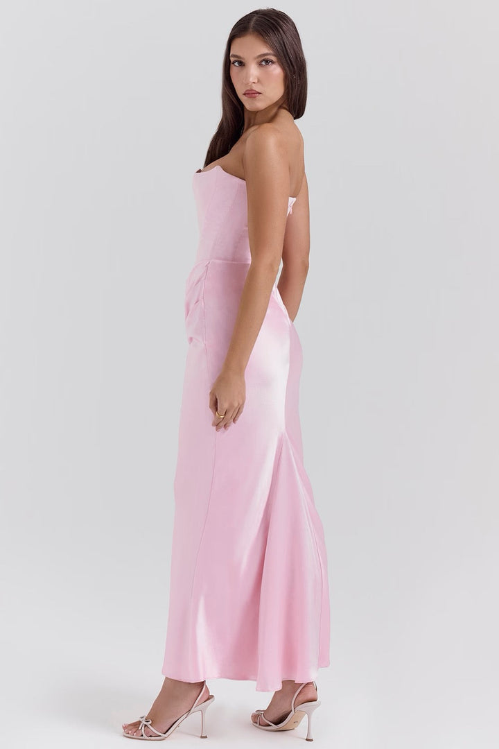 Madilyn | Strapless Satin Dress