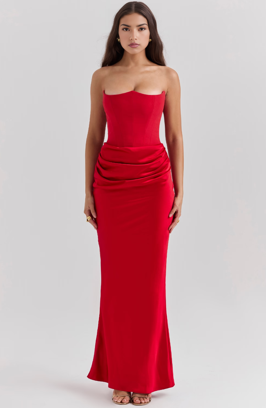 Madilyn | Strapless Satin Dress