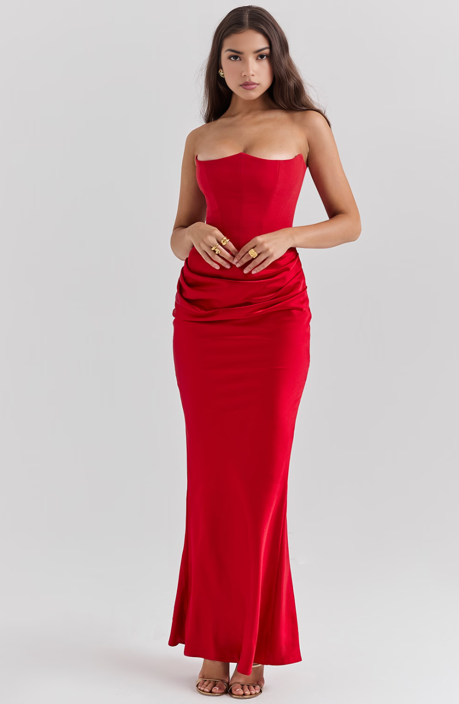 Madilyn | Strapless Satin Dress