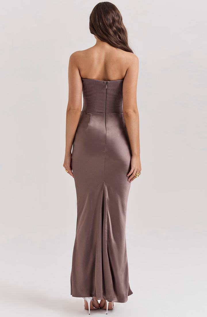 Madilyn | Strapless Satin Dress