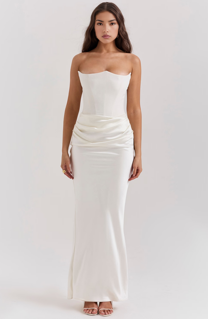 Madilyn | Strapless Satin Dress