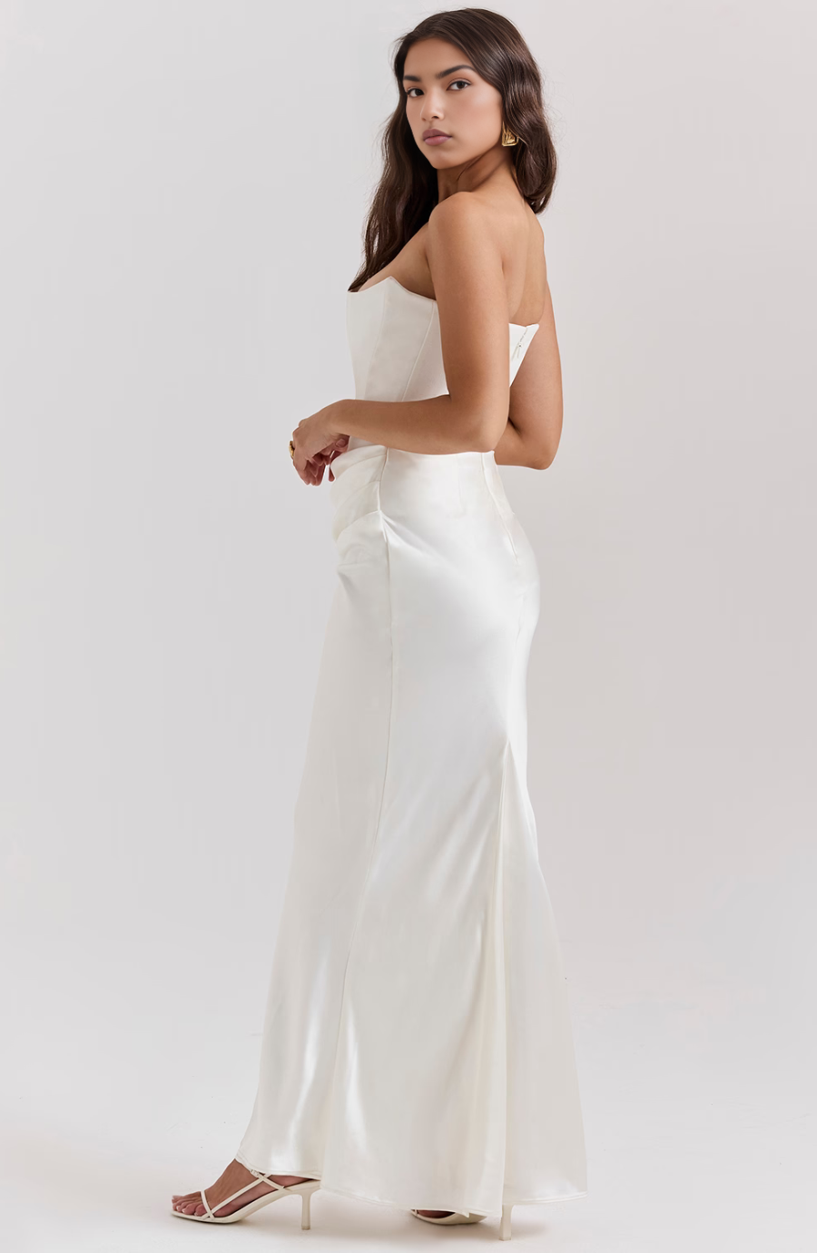 Madilyn | Strapless Satin Dress