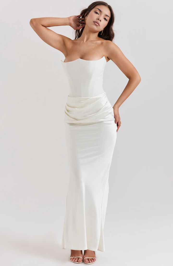 Madilyn | Strapless Satin Dress
