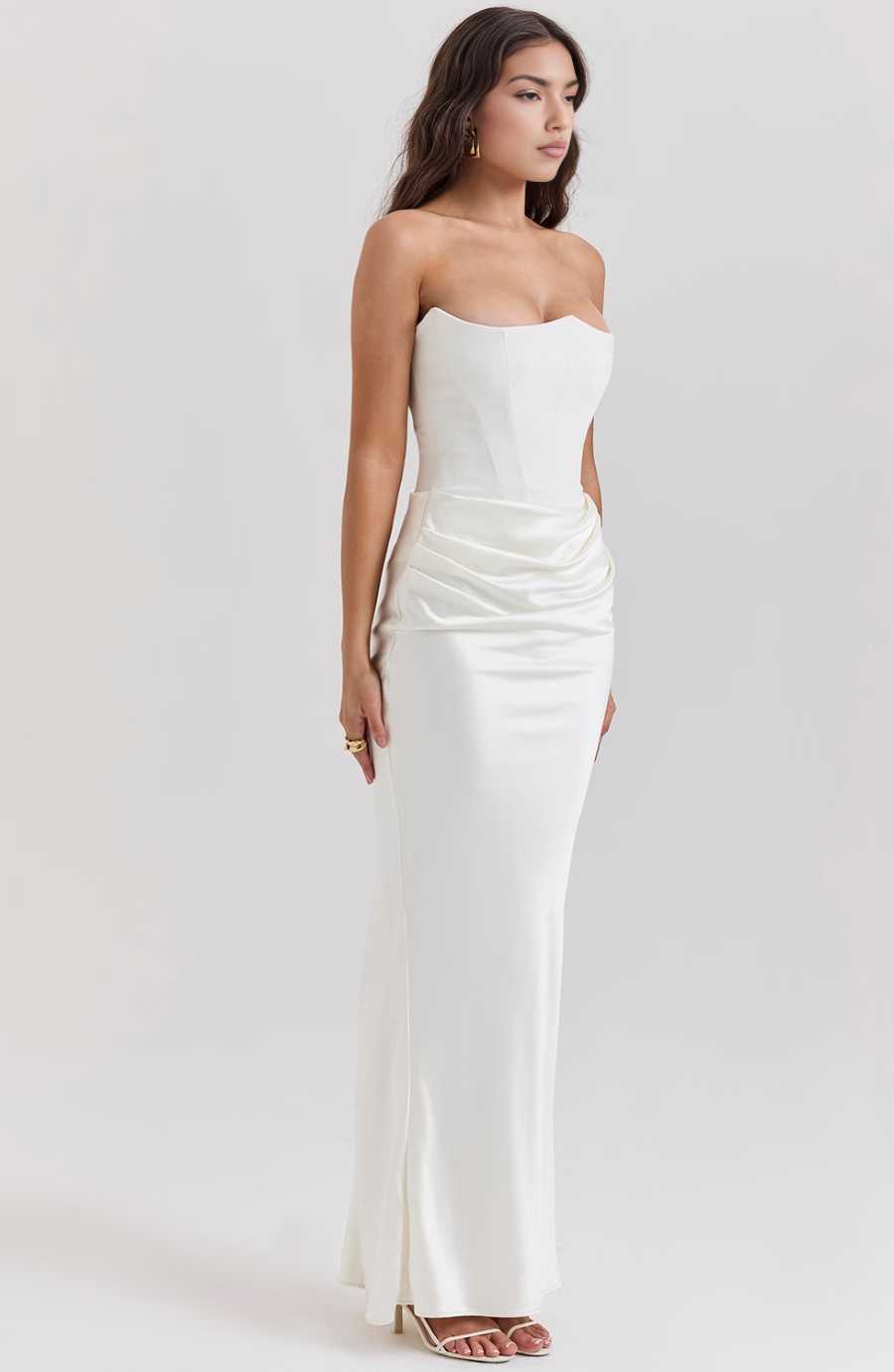 Madilyn | Strapless Satin Dress