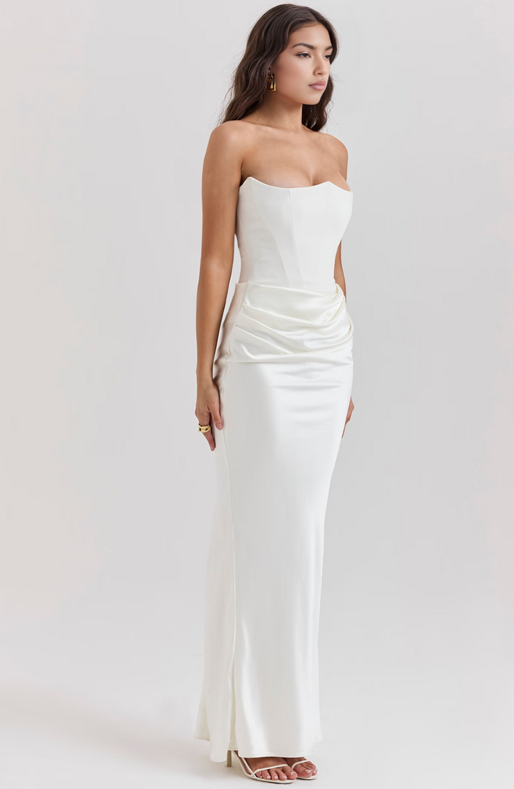 Madilyn | Strapless Satin Dress