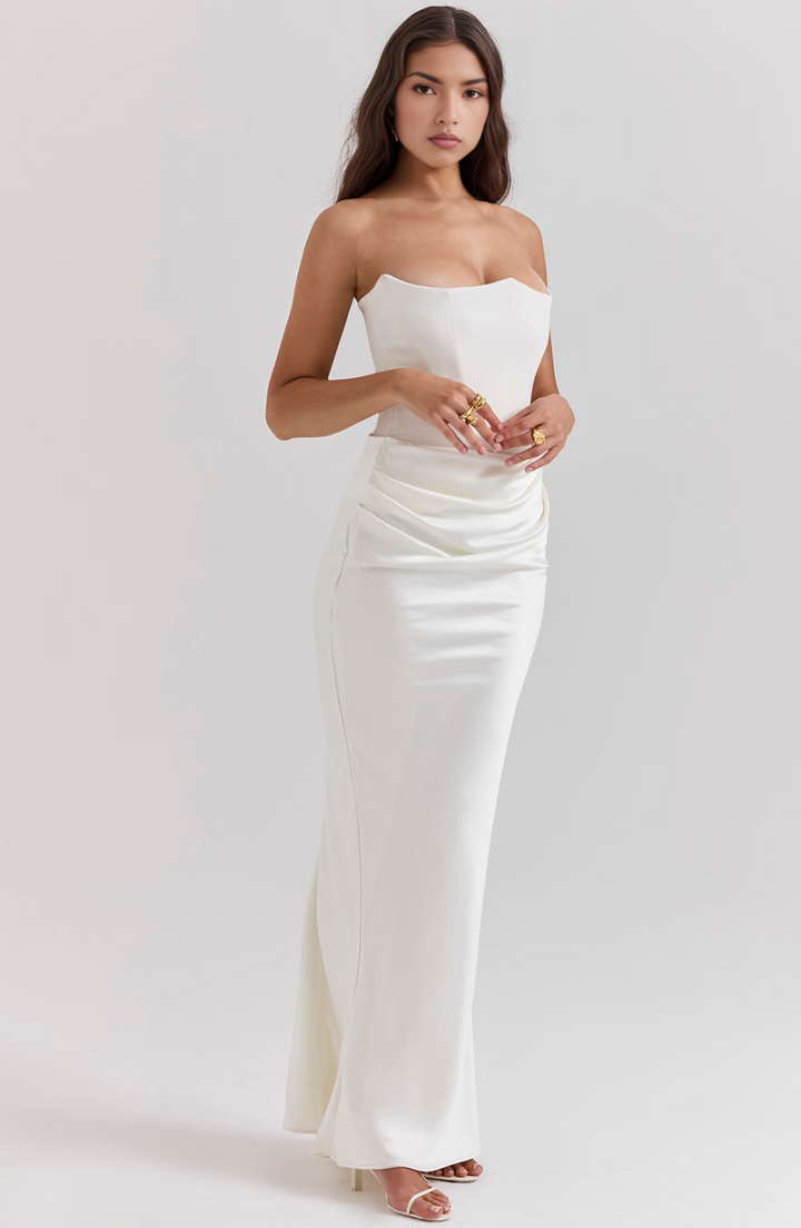 Madilyn | Strapless Satin Dress