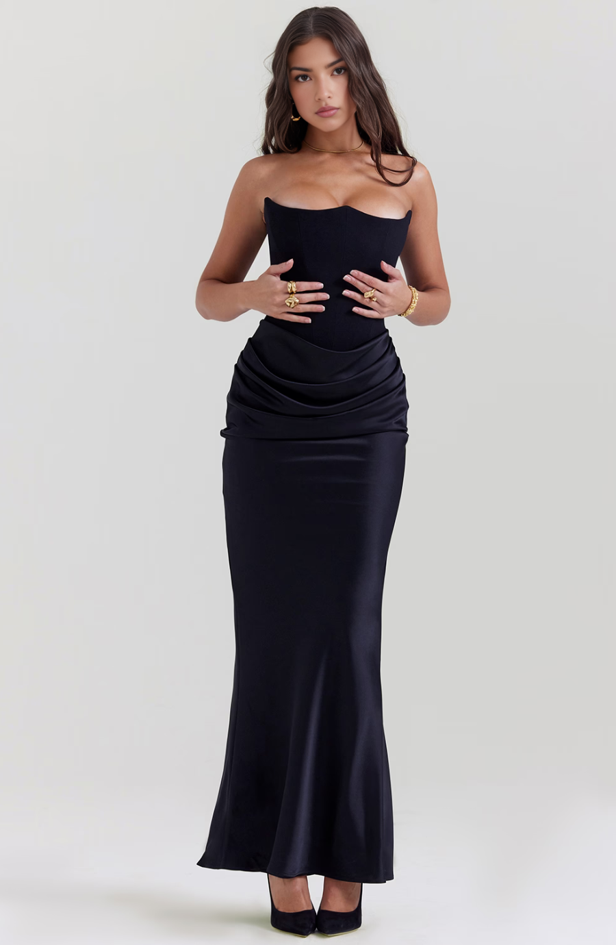 Madilyn | Strapless Satin Dress
