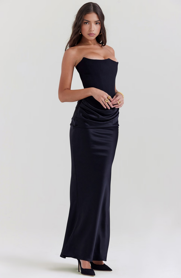 Madilyn | Strapless Satin Dress