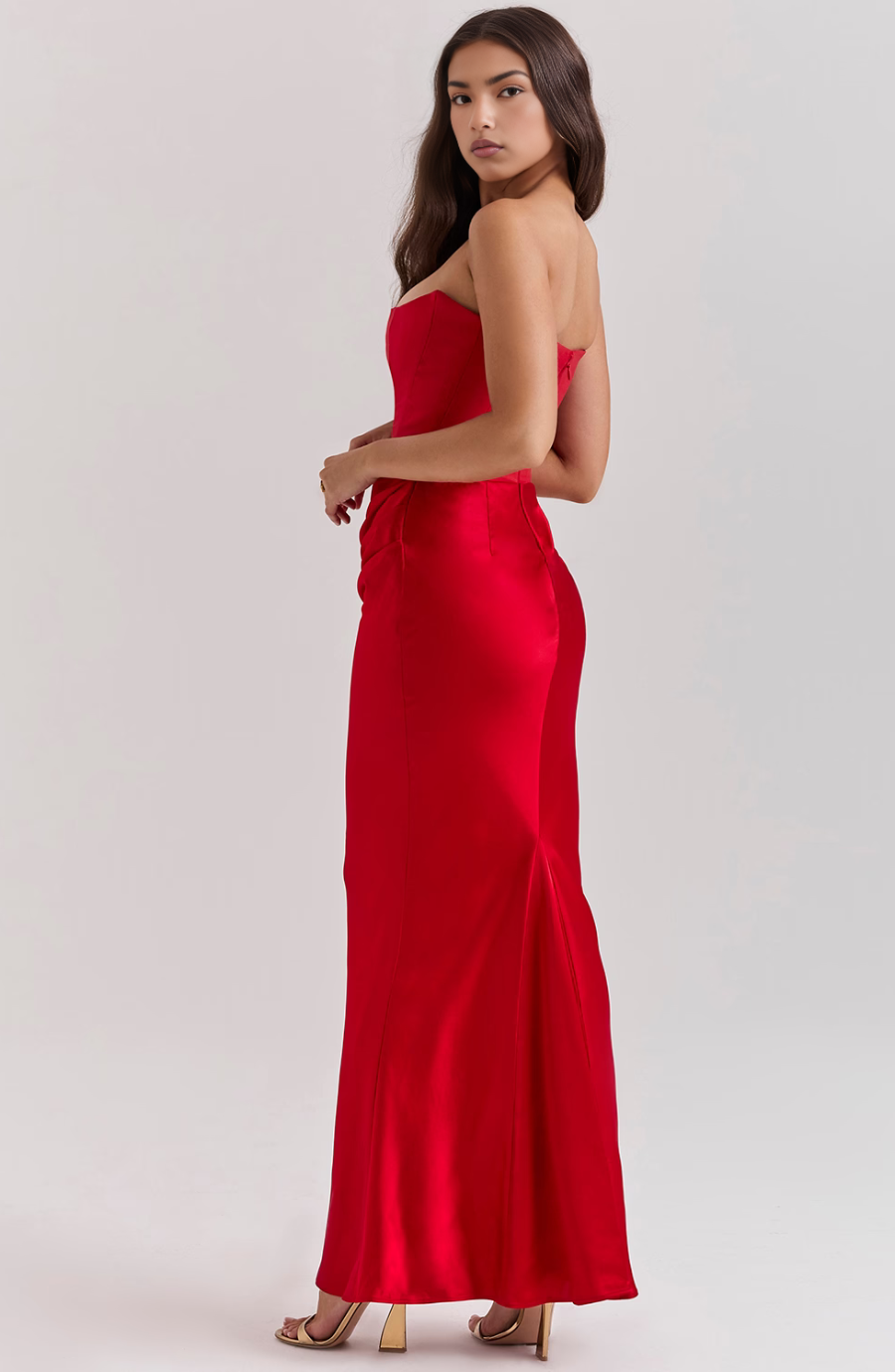 Madilyn | Strapless Satin Dress