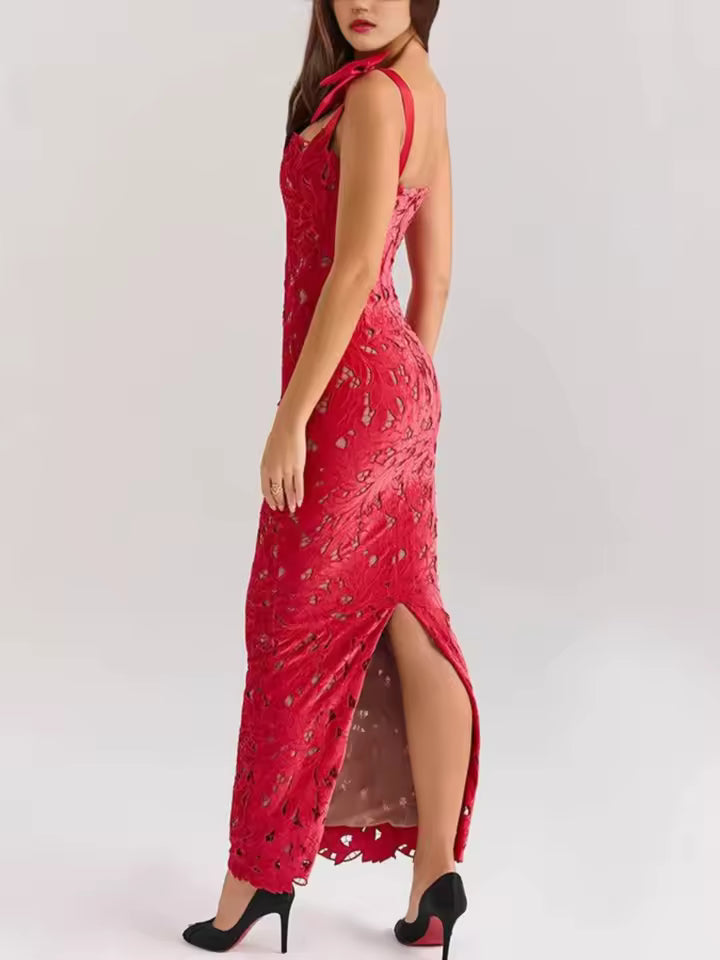 Metina | Lace Sexy Maxi Dress for Women - Sleeveless Backless Bodycon