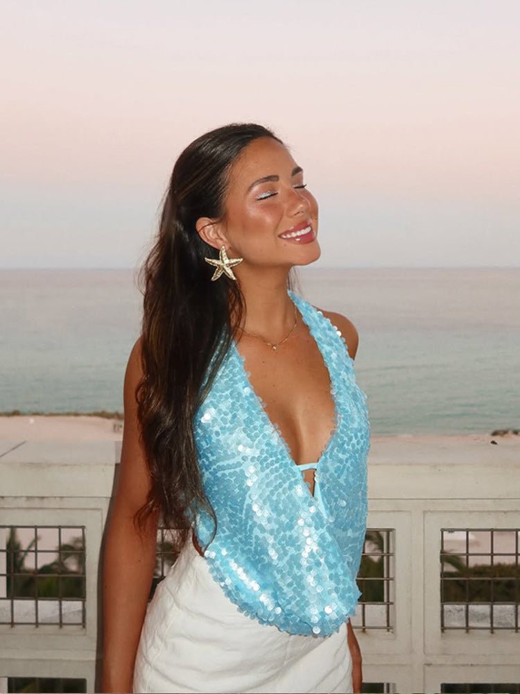 Keladry | Azure Drape Top